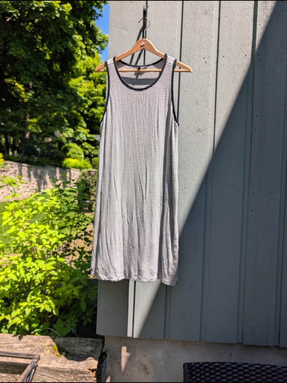 PAIGE Black and White Striped Tank Dress
